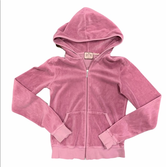 Juicy Couture Tops - Juicy couture hoodie velour jacket size small
